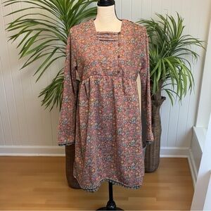 Vintage Inspired Boho Floral Long Sleeve Dress – Unbranded – Small/Medium